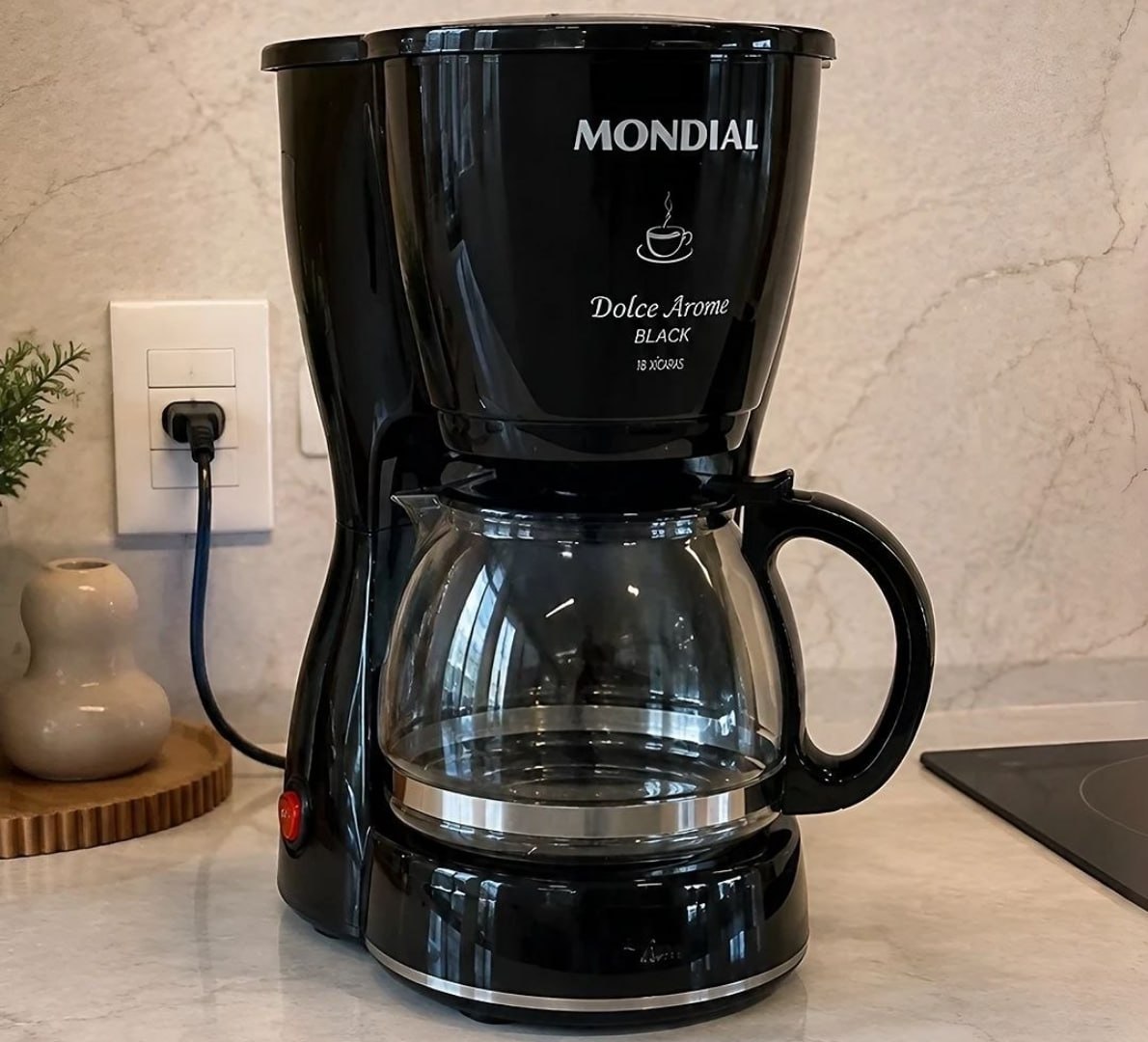 ☕️ Cafeteira Elétrica Mondial Dolce Arome Black 18 Xícaras 110V