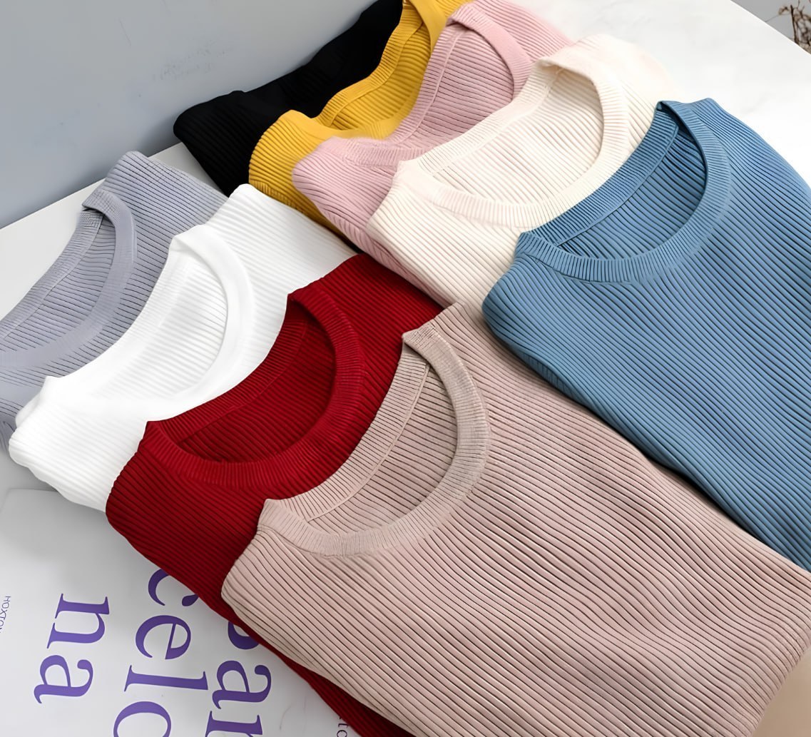 👕 Kit 4 Camisetas Caneladas Ribana Premium