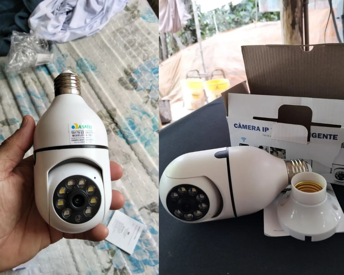 📹 Kit C/ 2 Câmeras Lâmpada Ip Wi-fi 360°