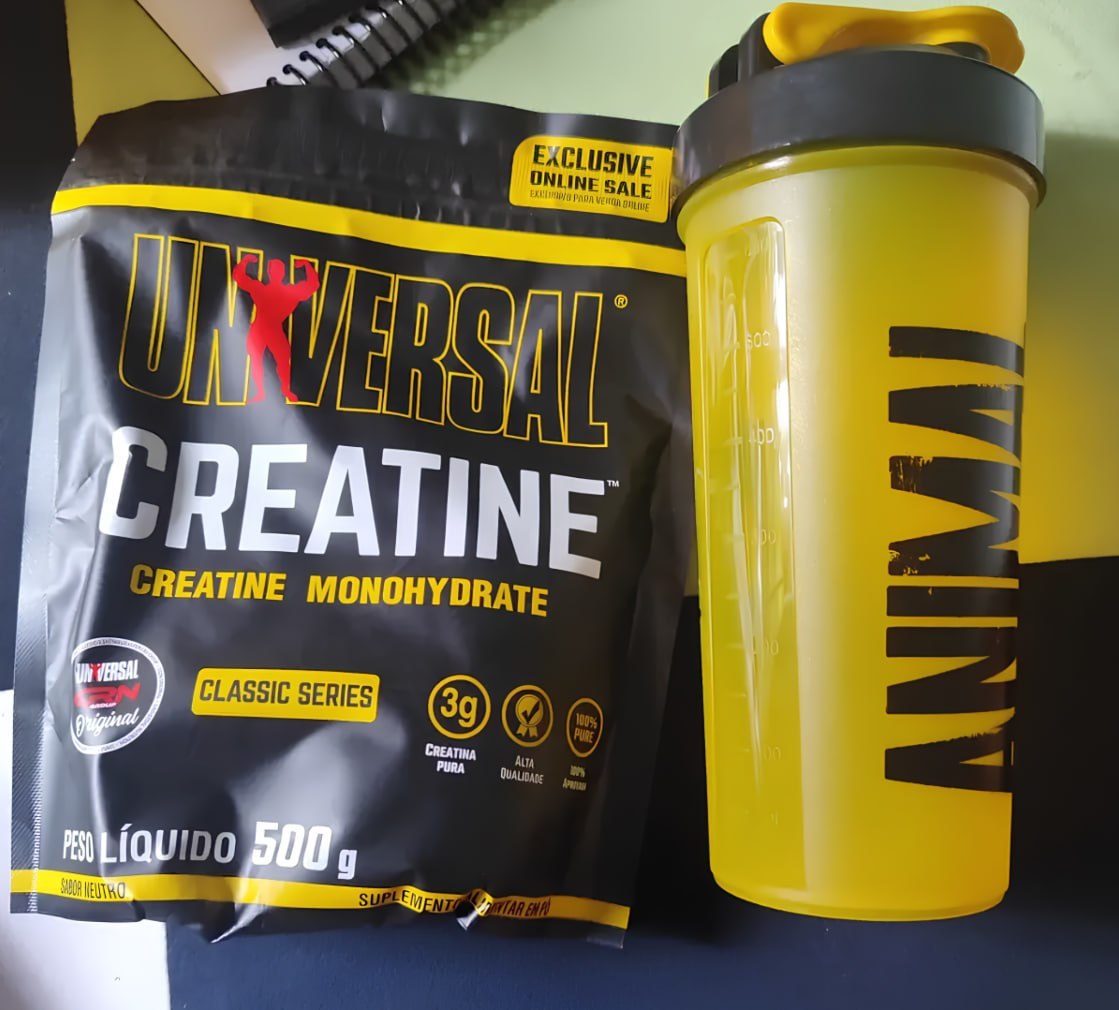 💪 Suplemento Creatina Monohidratada 500g Refil + Coqueteleira - Universal Nutrition