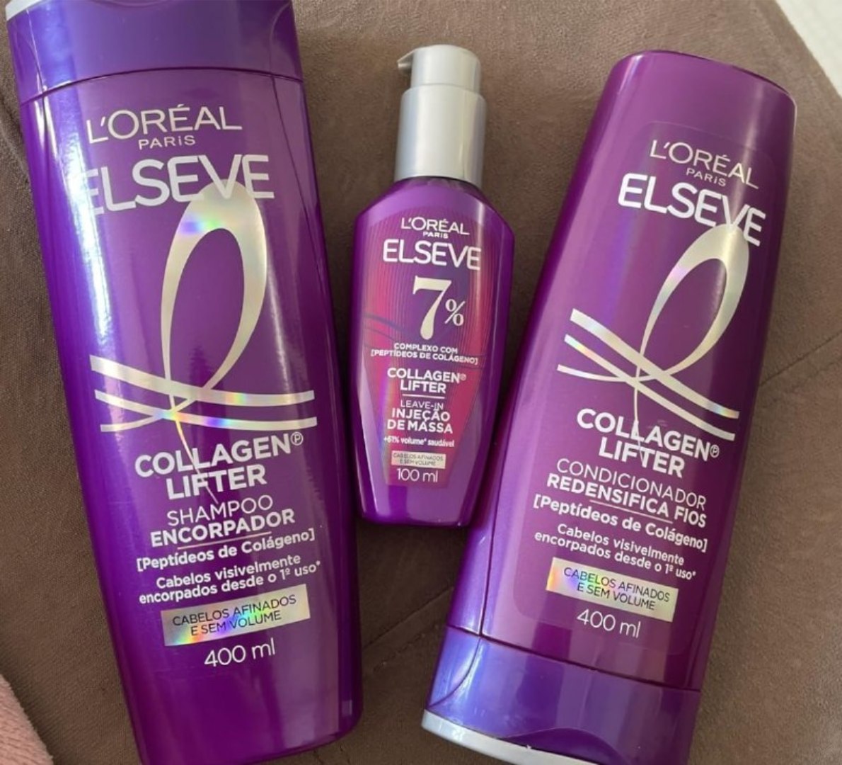 🫧 L'Oréal Paris Elseve Collagen Lifter Kit Shampoo, Condicionador e Sérum