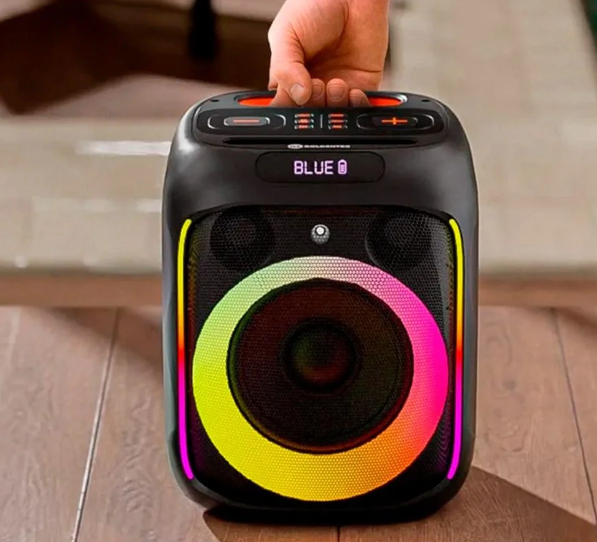 🔉 Caixa De Som Bluetooth Portátil Karaokê Rgb