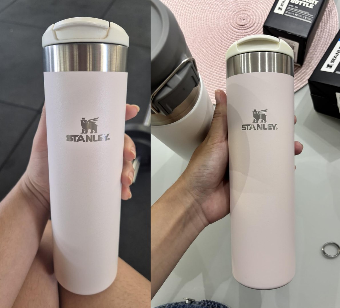 ✅ Stanley Garrafa Térmica Aerolight Transit Rose Quartz 591ml