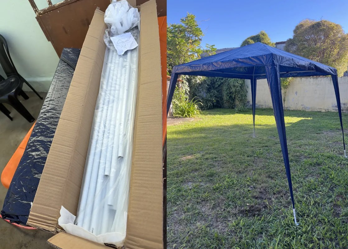 ⛺️ Tenda Gazebo Branco Polietileno 3x3M - Três Opção de Cores