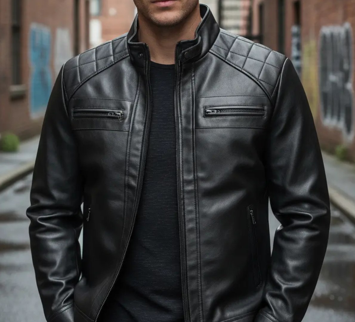 🧥 Casaco Couro Forrada Slim
