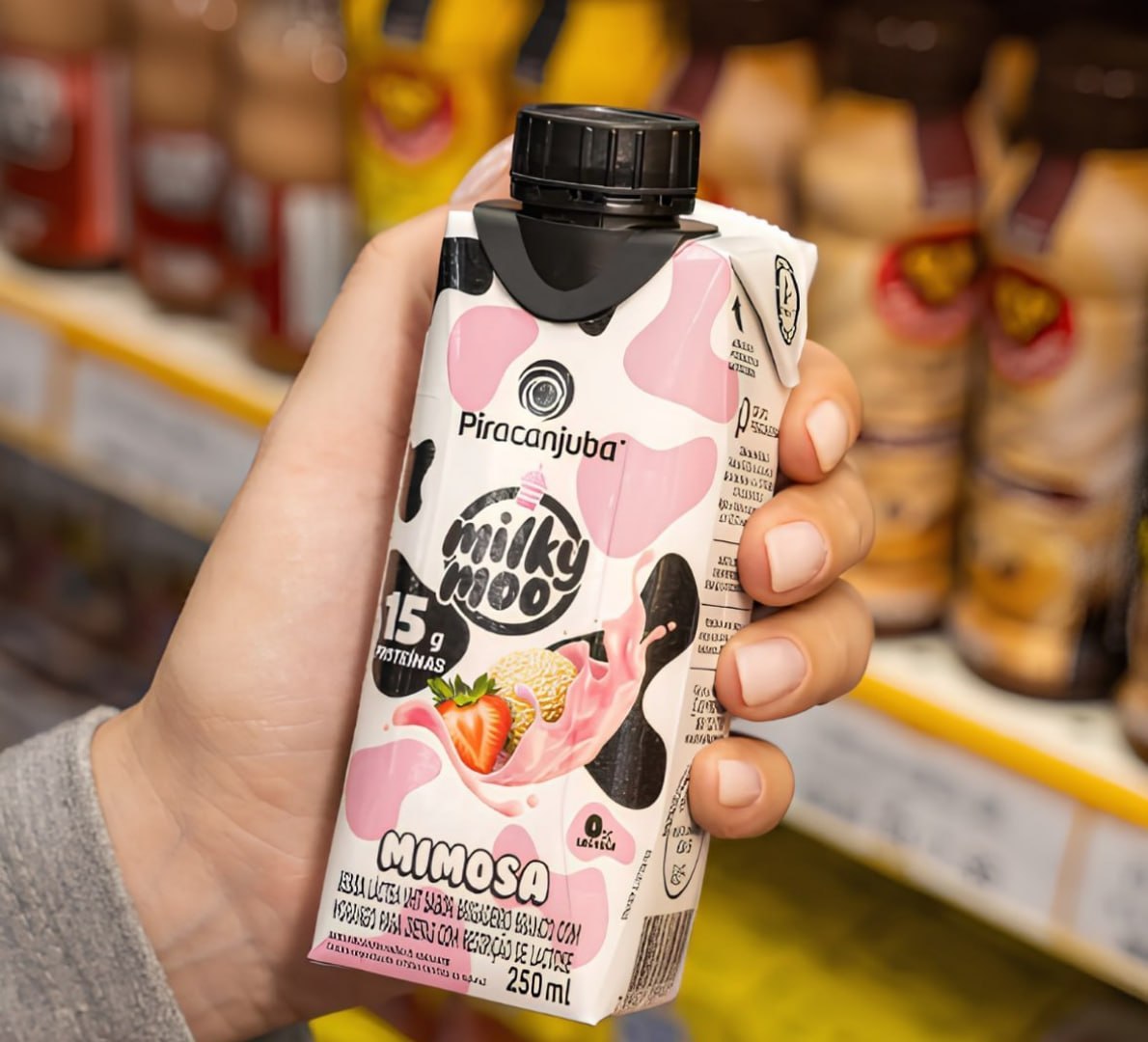 🧃 Bebida Láctea Piracanjuba Milky Moo Mimosa 15g 250ml - 12 unidades