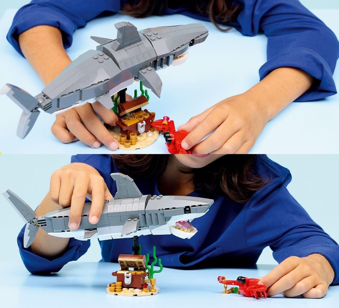 ✅ Lego Creator Tubarão Feroz com Baú de Tesouro (262 Peças)