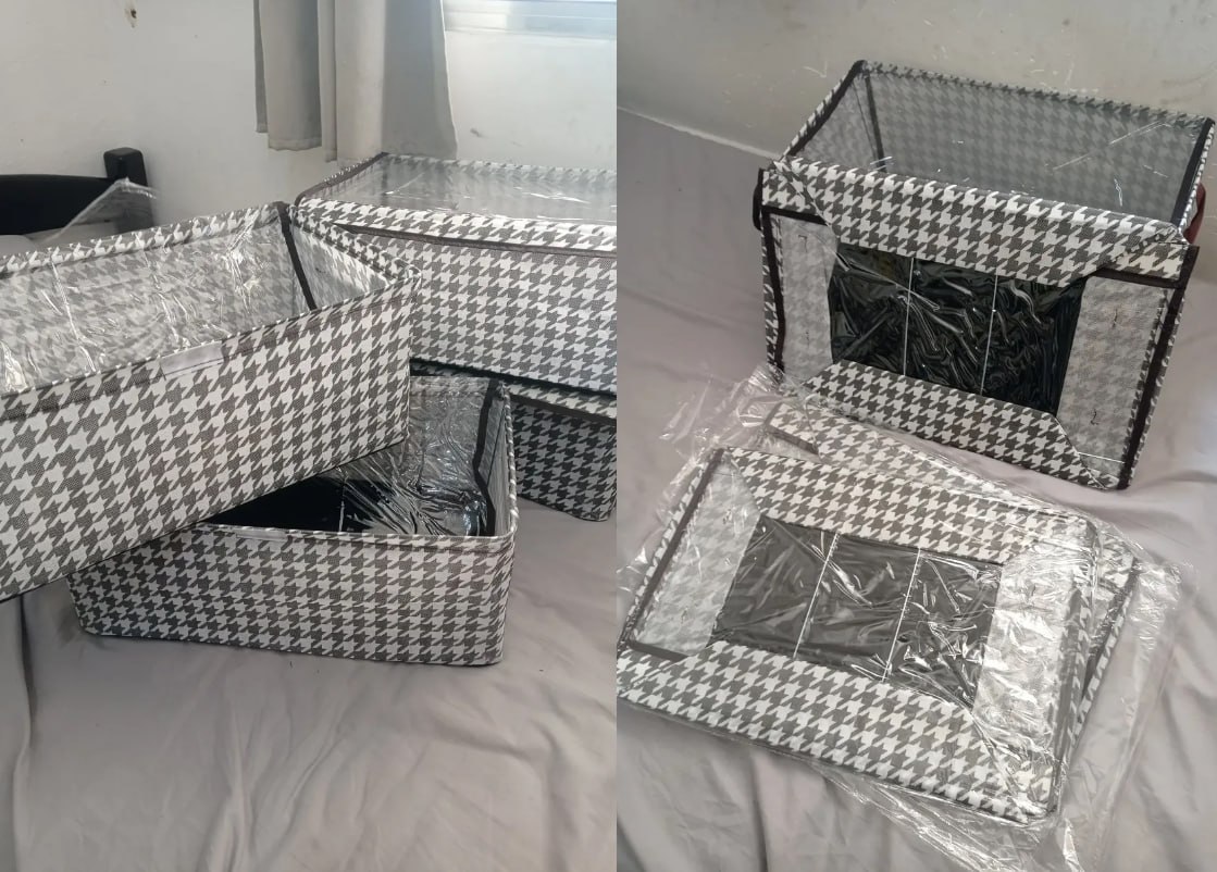 ✅ Kit 4 Caixas Organizadoras Dobráveis De Guarda Roupa