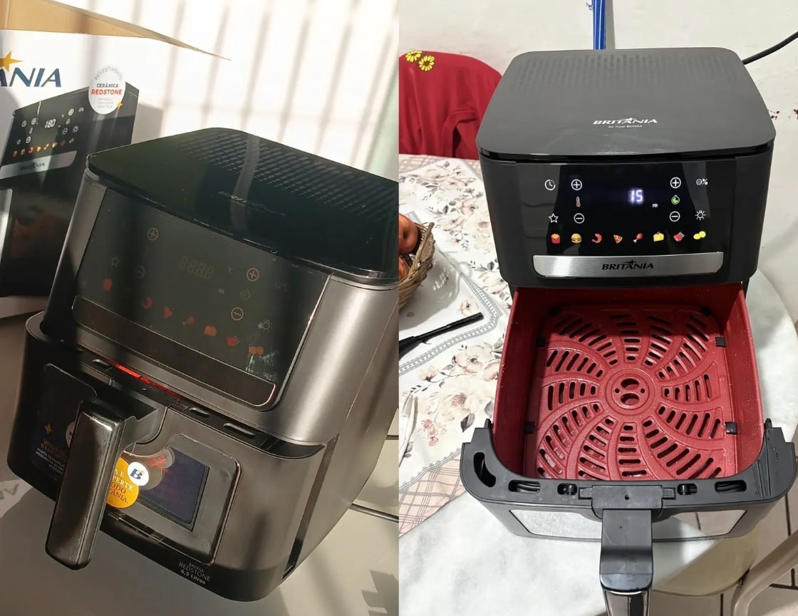 🍟 Air Fryer Britânia 6,5L 1700W Redstone 127/220V
