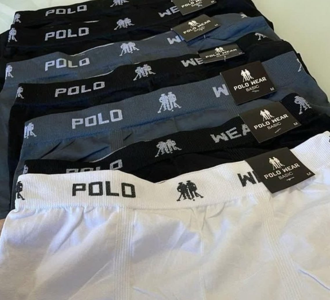 🩲 Kit 10 Cuecas Boxer Lisa Polo Wear Sortido - Tamanho P