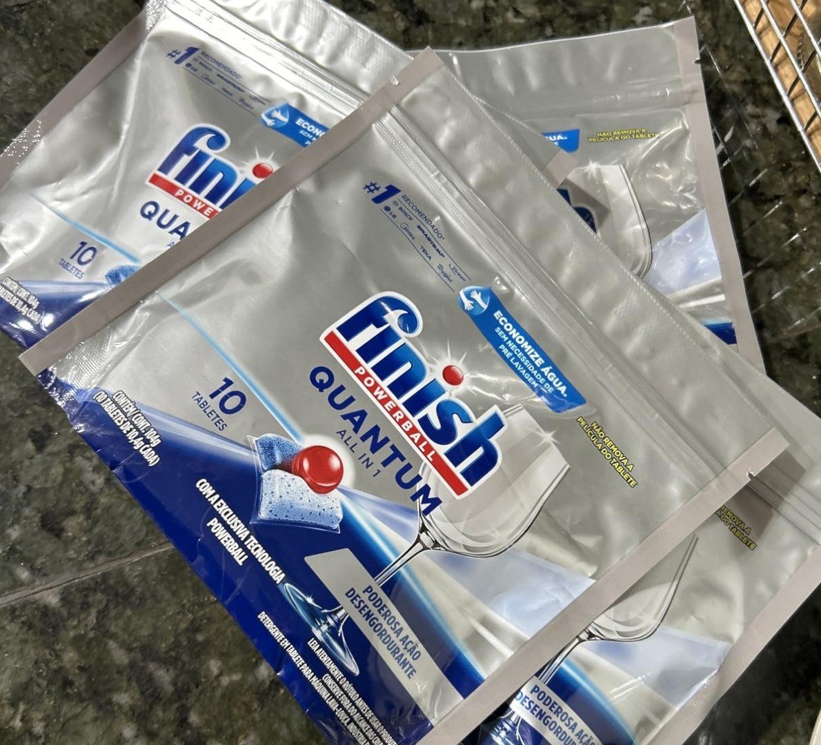 ✅ Finish Quantum All in 1 Detergente para Lava Louças em Tabletes - 10 unidades