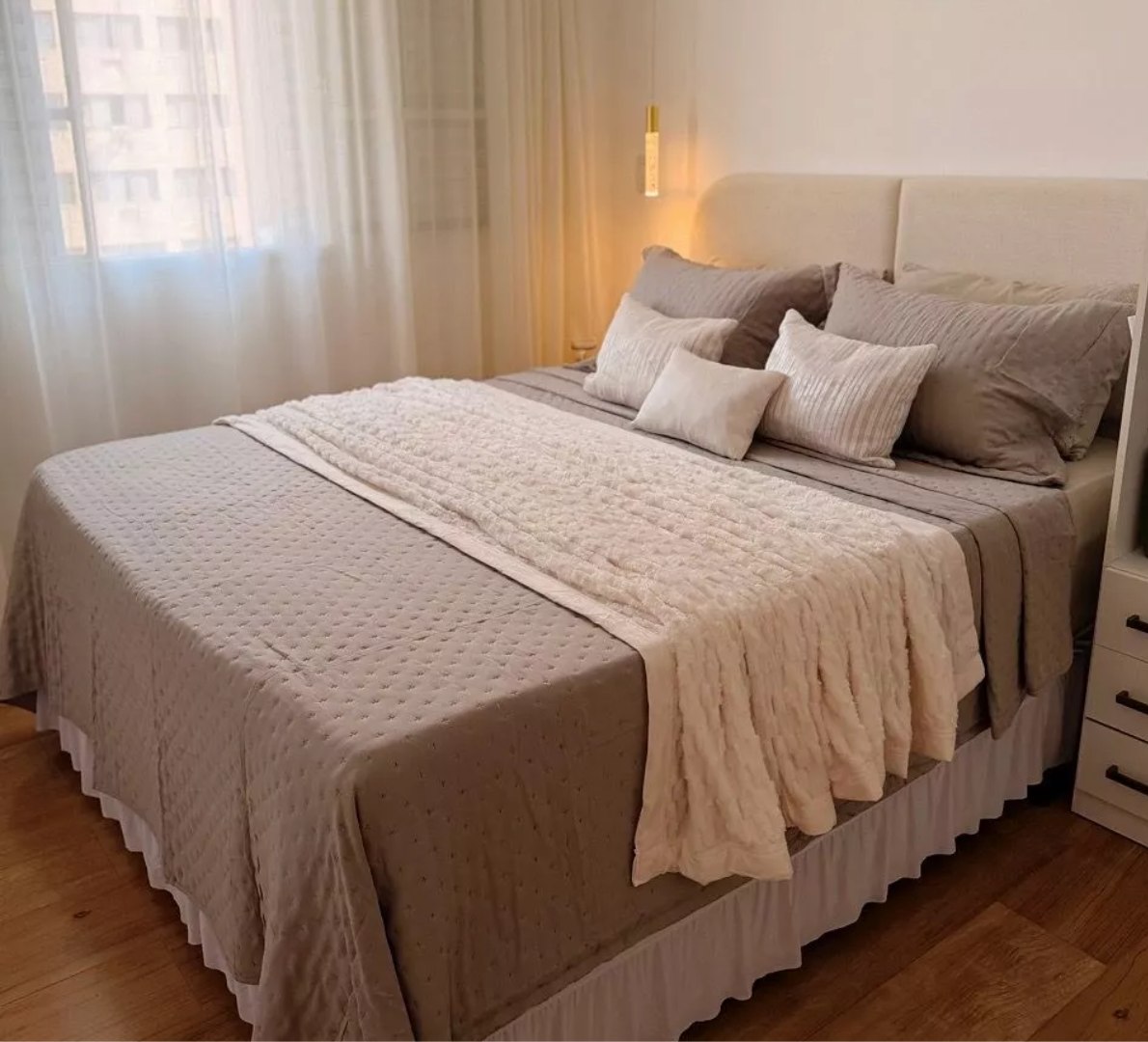 🛏 Kit Colcha Cobre Leito 3 Peças 300 Fios