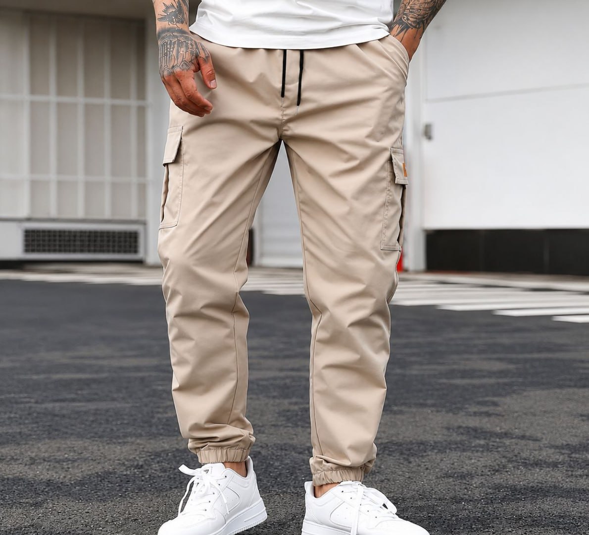 👖 Calça Jogger Cargo Masculina Sarja