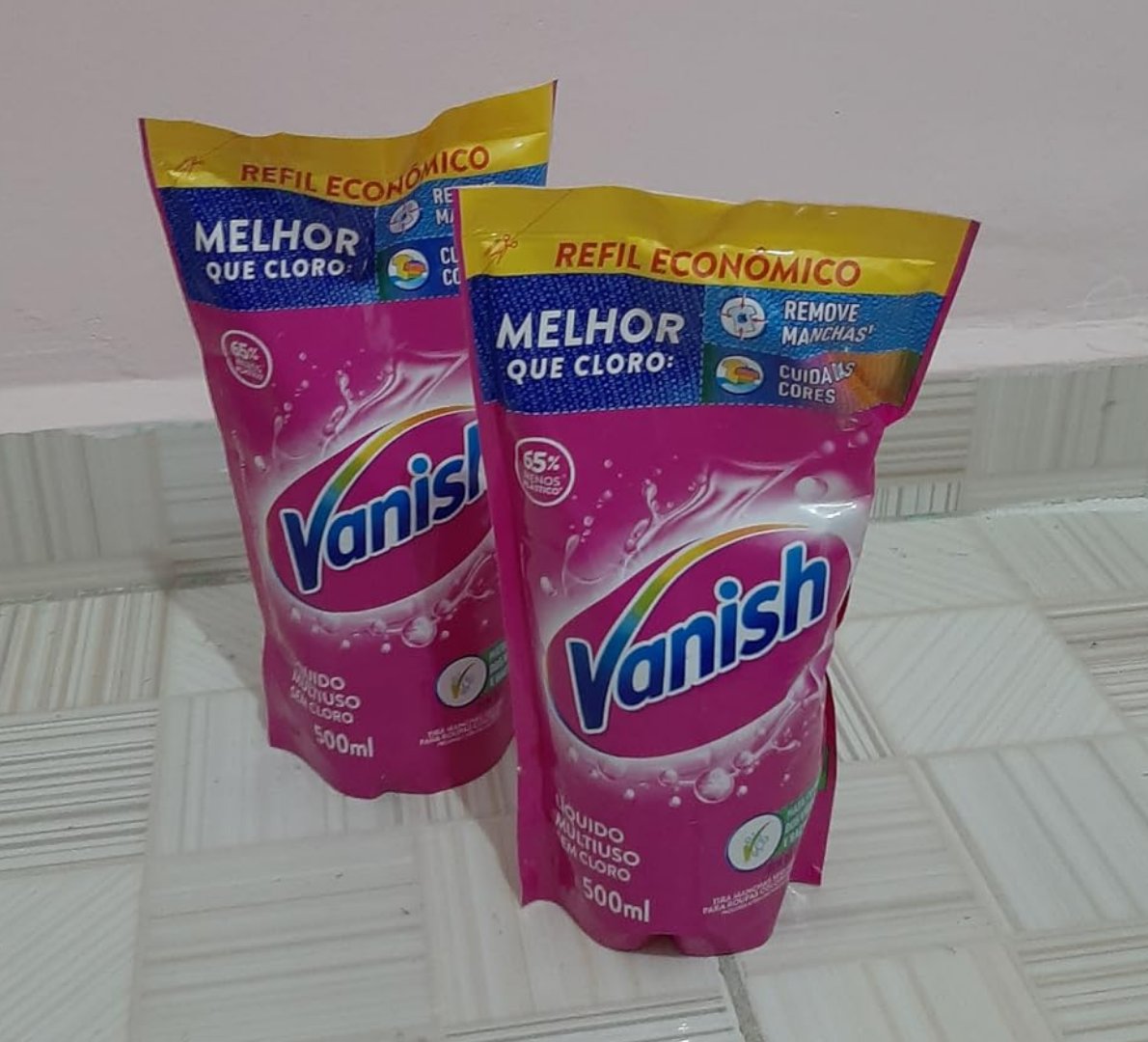 ✅ Tira Manchas Líquido Vanish Oxi Action Pink Refil 500ml para Roupas Coloridas