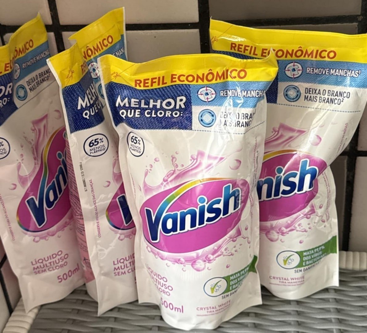 🫧 Vanish Tira Manchas Líquido Crystal White Refil 500mL