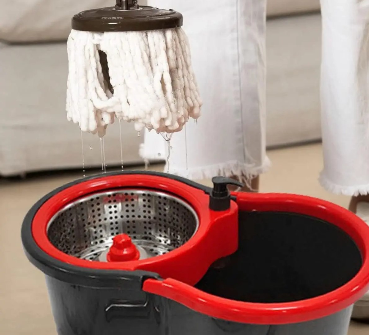 🧹 Mop Esfregão Giratório Condor Balde Inox 13 Litros