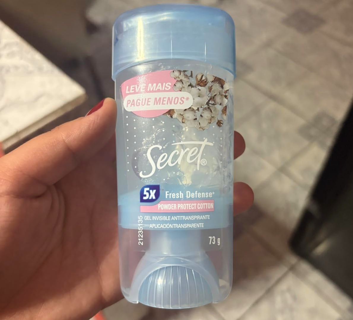 ✅ Secret Desodorante Antitranspirante em Gel Powder Protect Cotton 73g