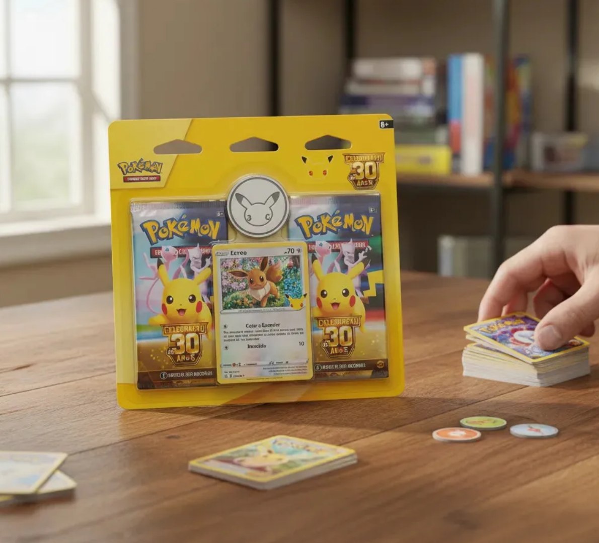 ✅ Blister Duplo Com Moeda Celebração 30 Anos Pokémon TCG Português