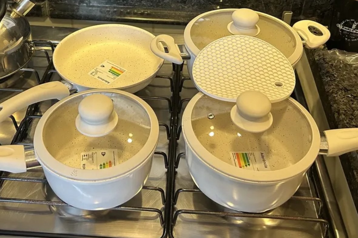 🍳 Jogo de Panelas Cerâmica Antiaderente 5 peças