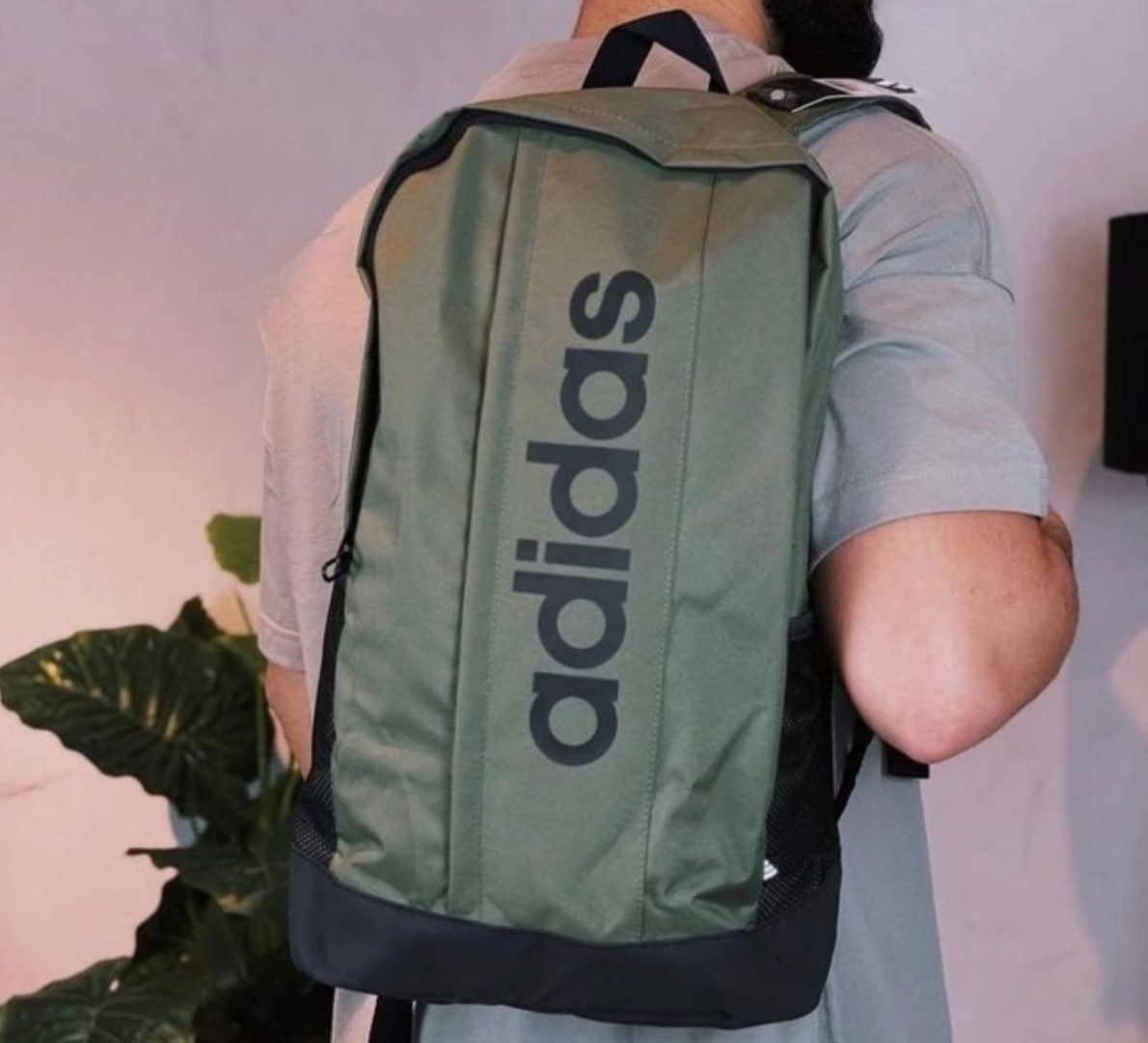 🎒 Mochila Linear Olive Strata Black adidas