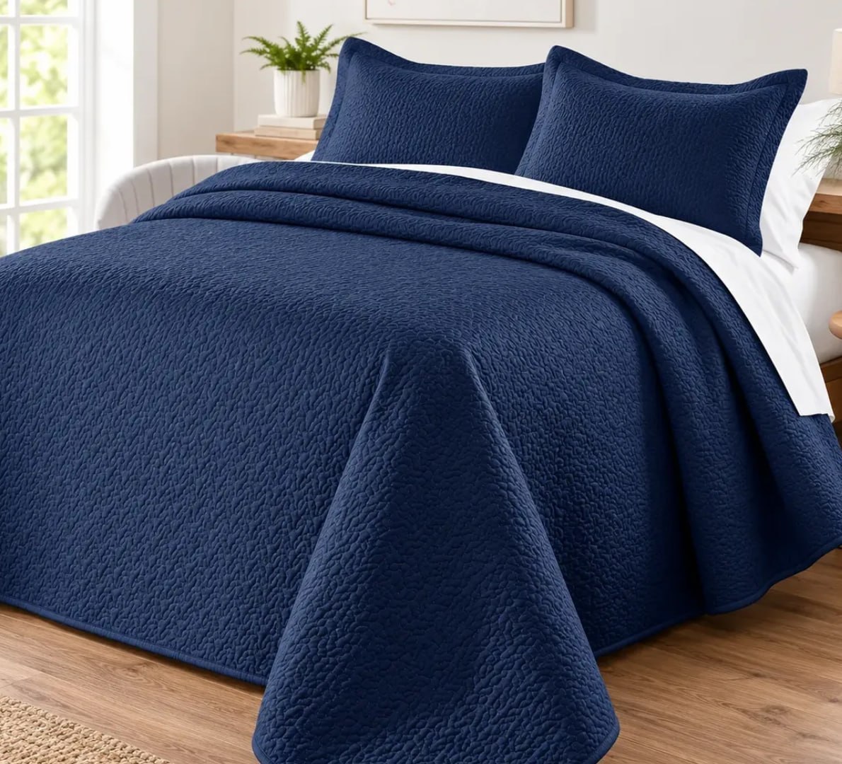 🛏 Colcha/Cobre Leito Dupla Face Matelado Casal 3 Peças