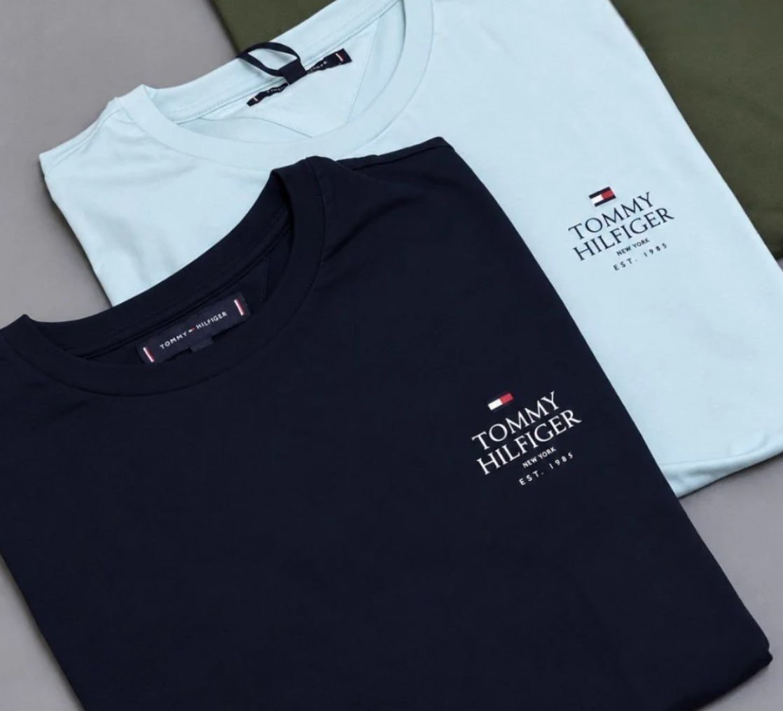 👕 Kit 2 Camisetas Tommy Hilfiger Love Azul Marinho/azul Claro