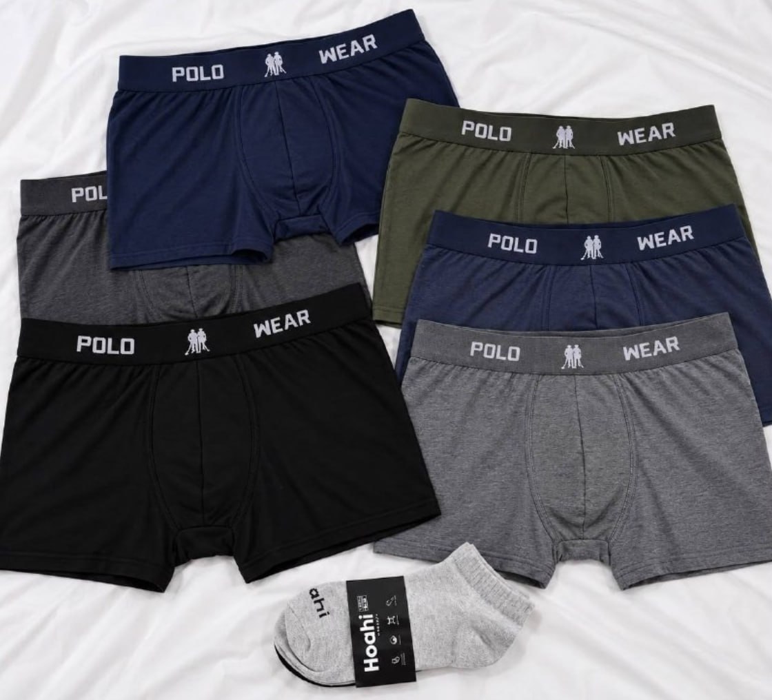 🩲🧦 Kit 6 Cueca Polo Wear Microfibra + 6 Meia Cano Medio Algodão