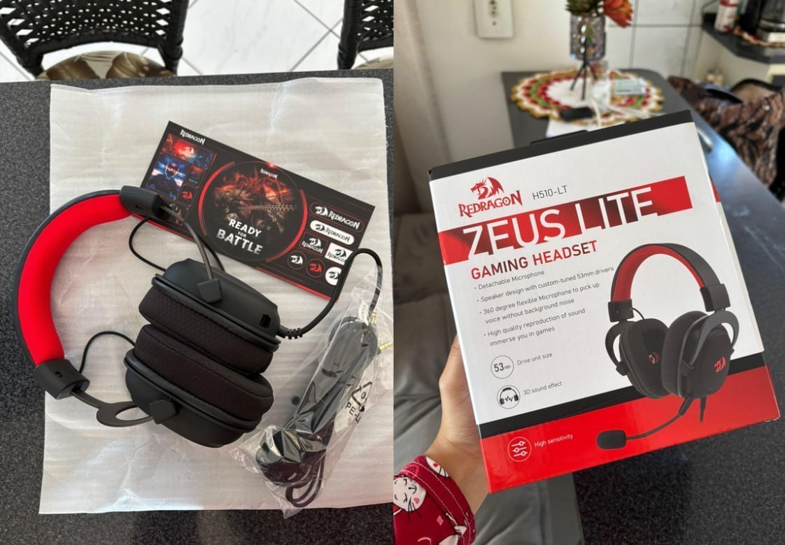 🎧 Headset Gamer Redragon Zeus Lite Preto