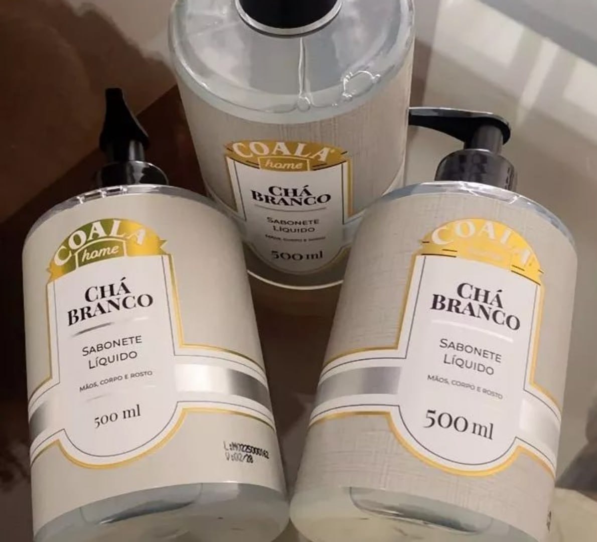 🧴 Kit Coala 3 Sabonetes Líquido Chá Branco 500ml