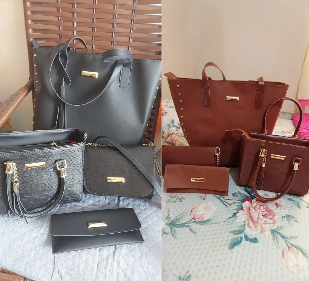 👜 Jogo De Bolsas (Grande + Média + Pequena + Carteira)