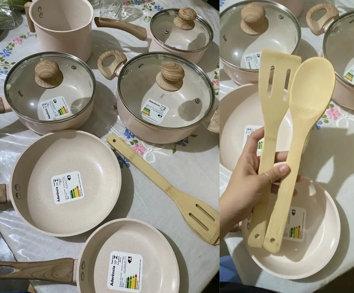 🥘 Jogo de Panelas Cerâmico Triplo Tuut Ecoglid 8 Peças