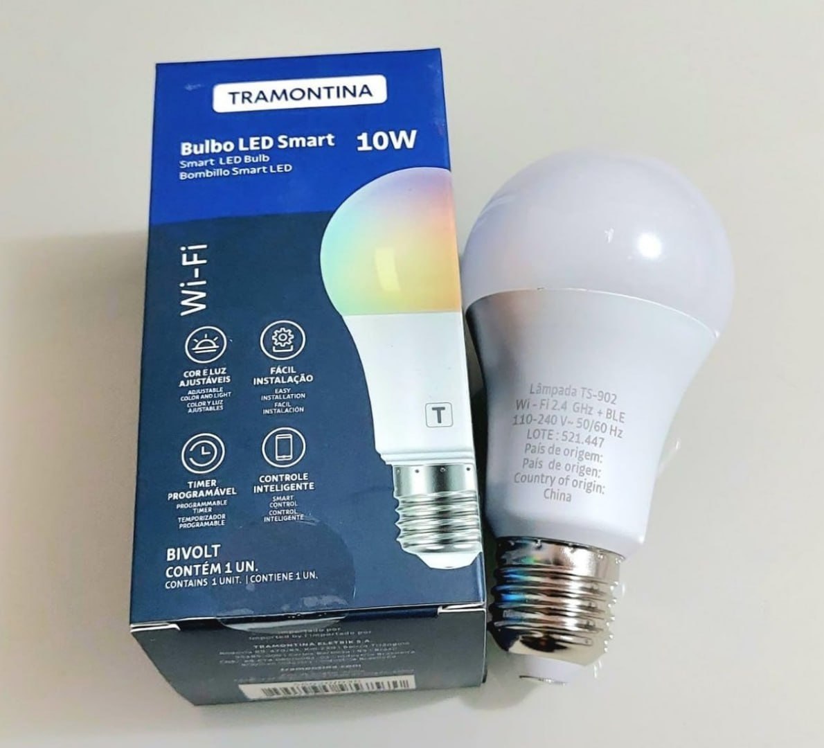 💡 Tramontina Lâmpada Smart​ LED Inteligente E27​ 10W