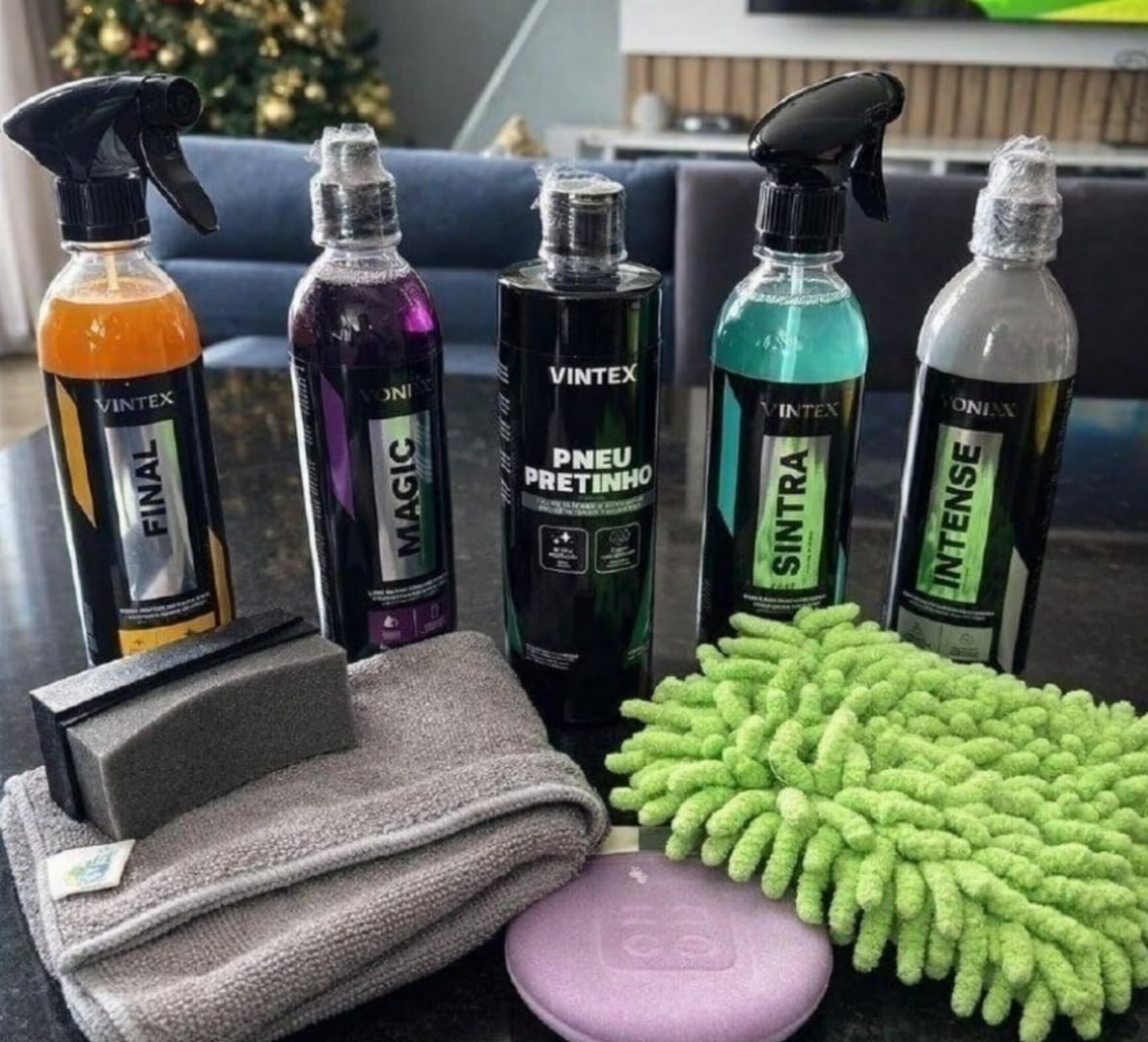 🫧 Kit Lavagem Vonixx: Shampoo VFloc, Cera Tok Final, Intense, Sintra Fast + Pincel, Aplicador,...