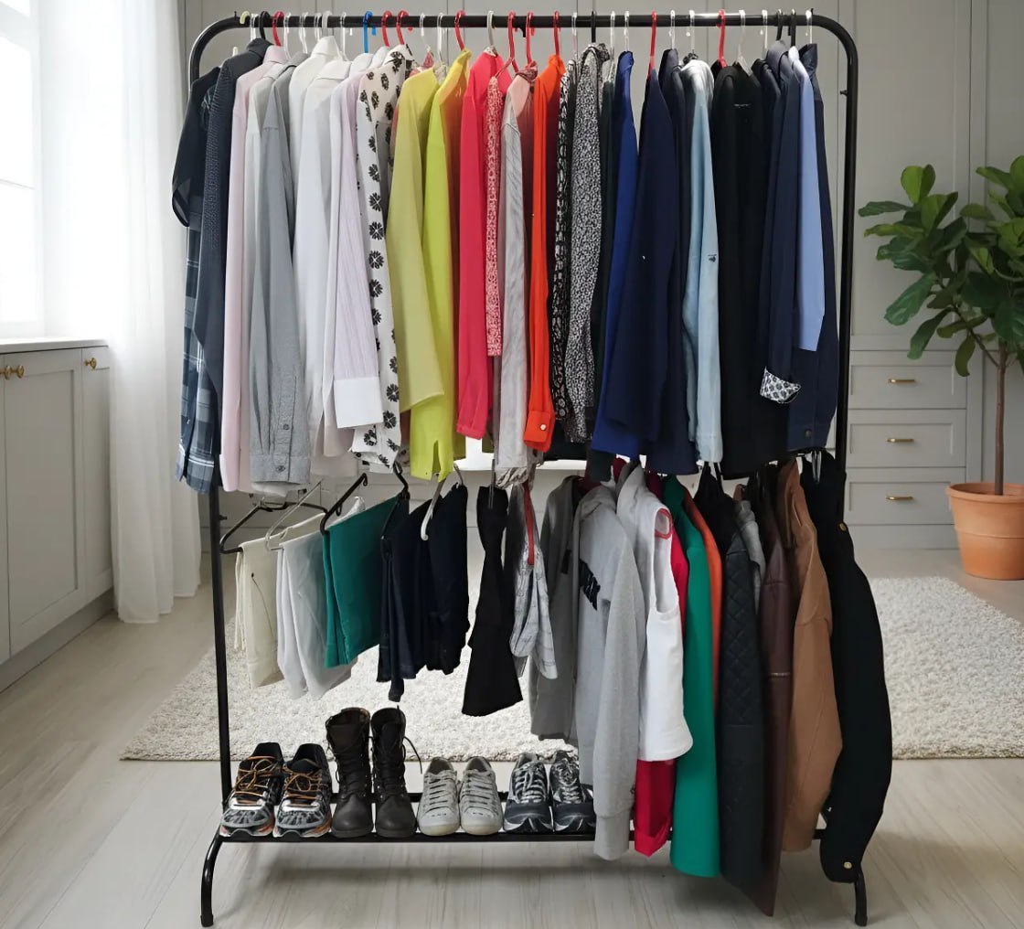 ✅ Arara Dupla Para Roupas Com Sapateira Reforçada