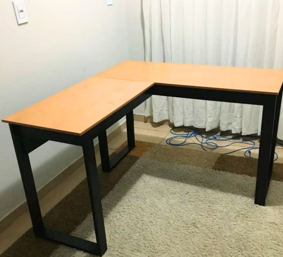 ✅ Escrivaninha Industrial Berlim Em L, MDF