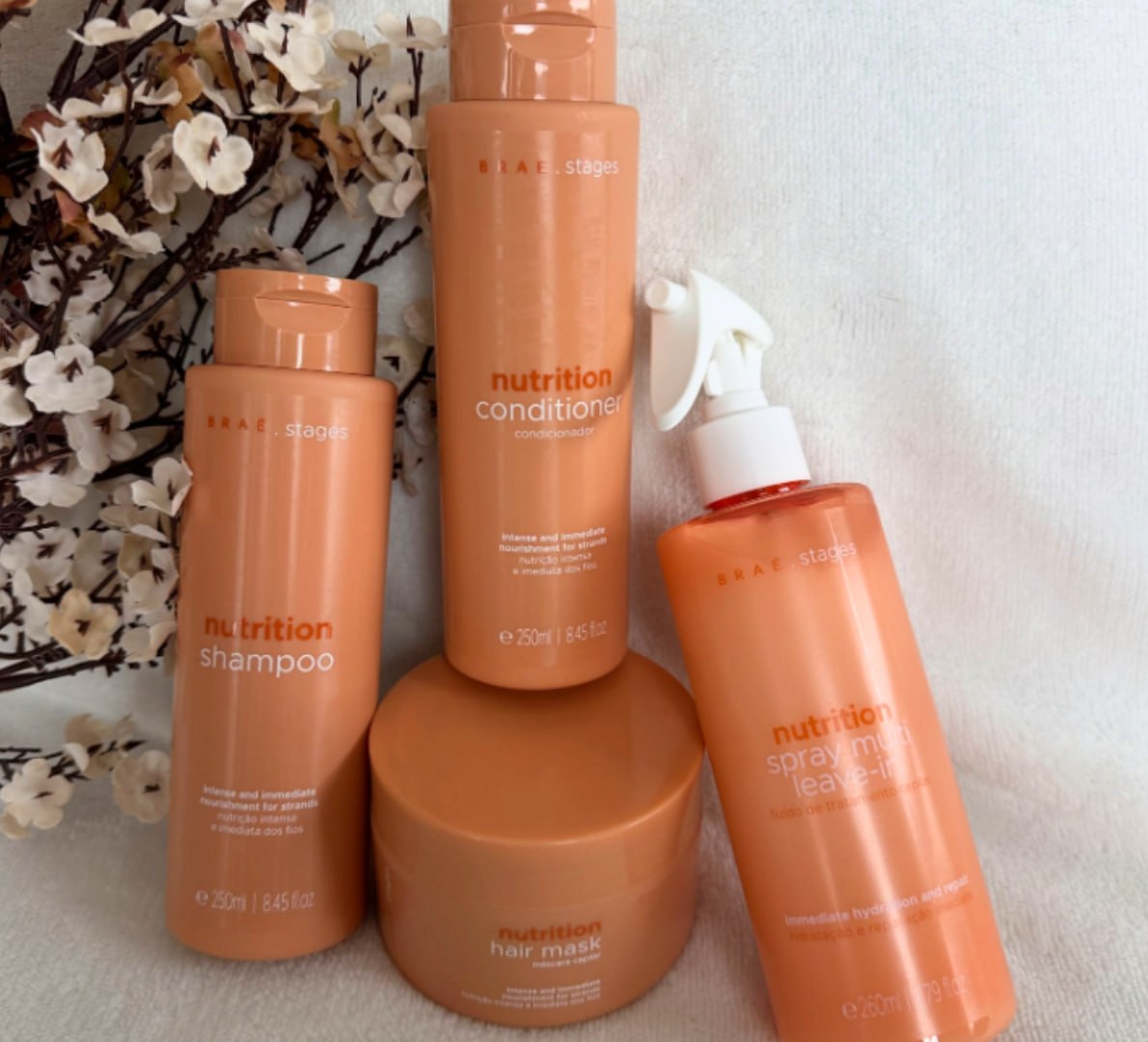 🧴 Kit Braé Stages Nutrition (Shampoo + Condicionador + Máscara + Leave-in)