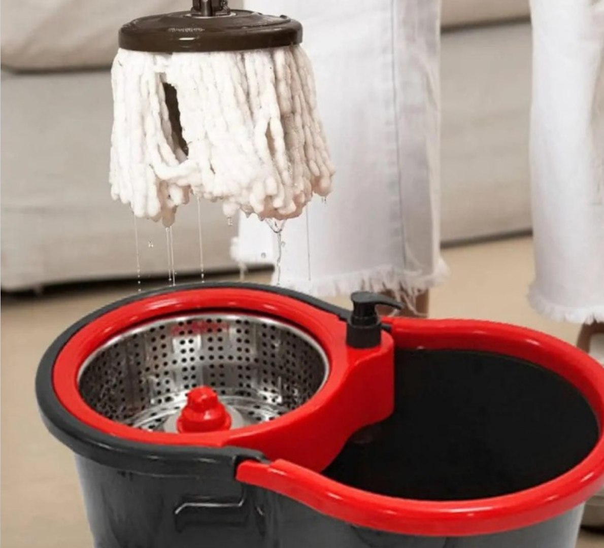 ✅ Mop Esfregão Giratório Condor Balde Inox