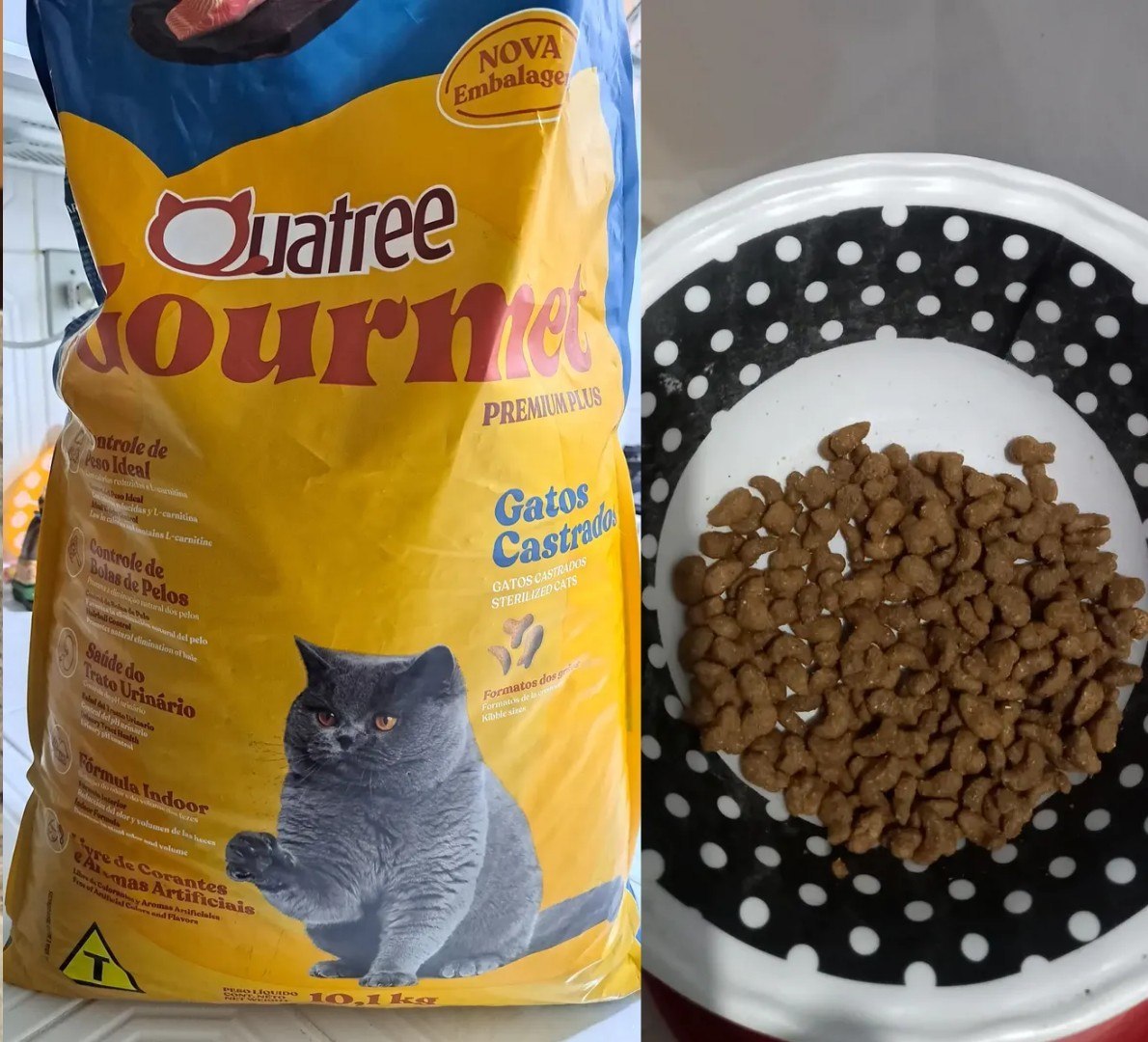 🐈 Quatree Premium Ração Gatos Castrados 10,1kg