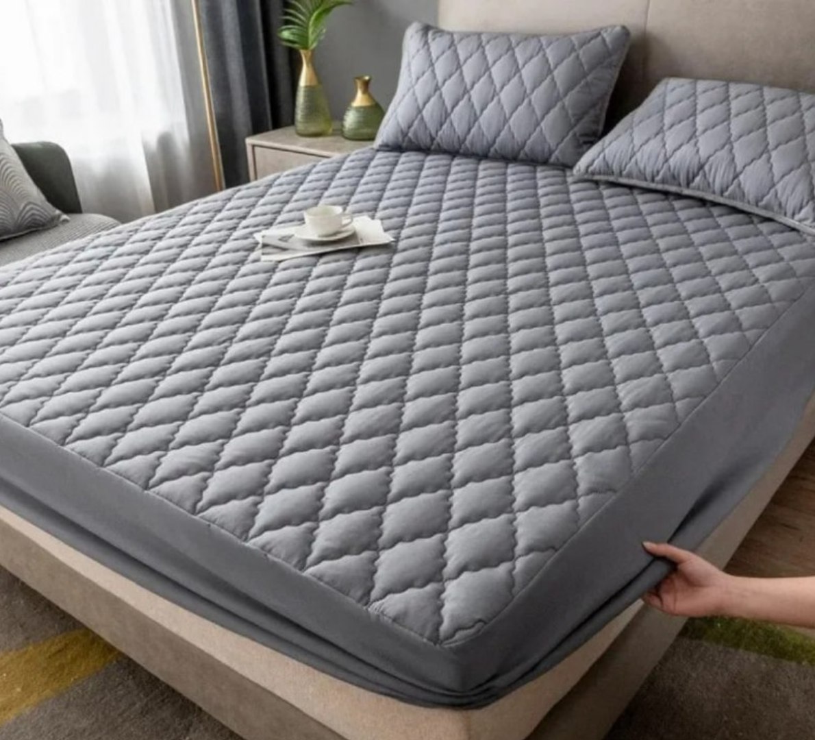 🛏️ Capa Protetor De Colchão Elástico Queen Impermeável (8 cores)