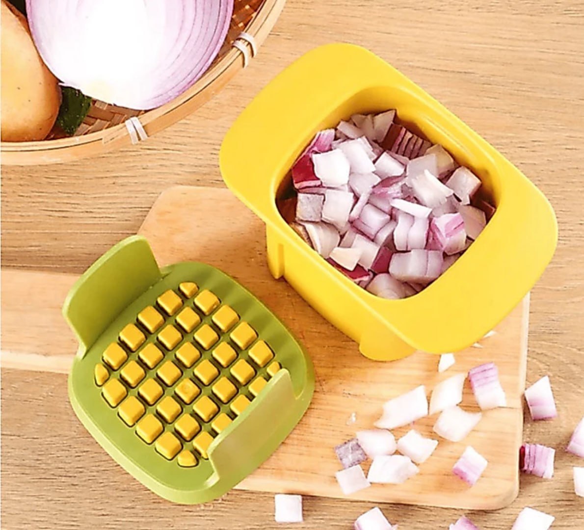 ✅ Artefato Multifuncional Aço Inoxidável Cubos e Corte