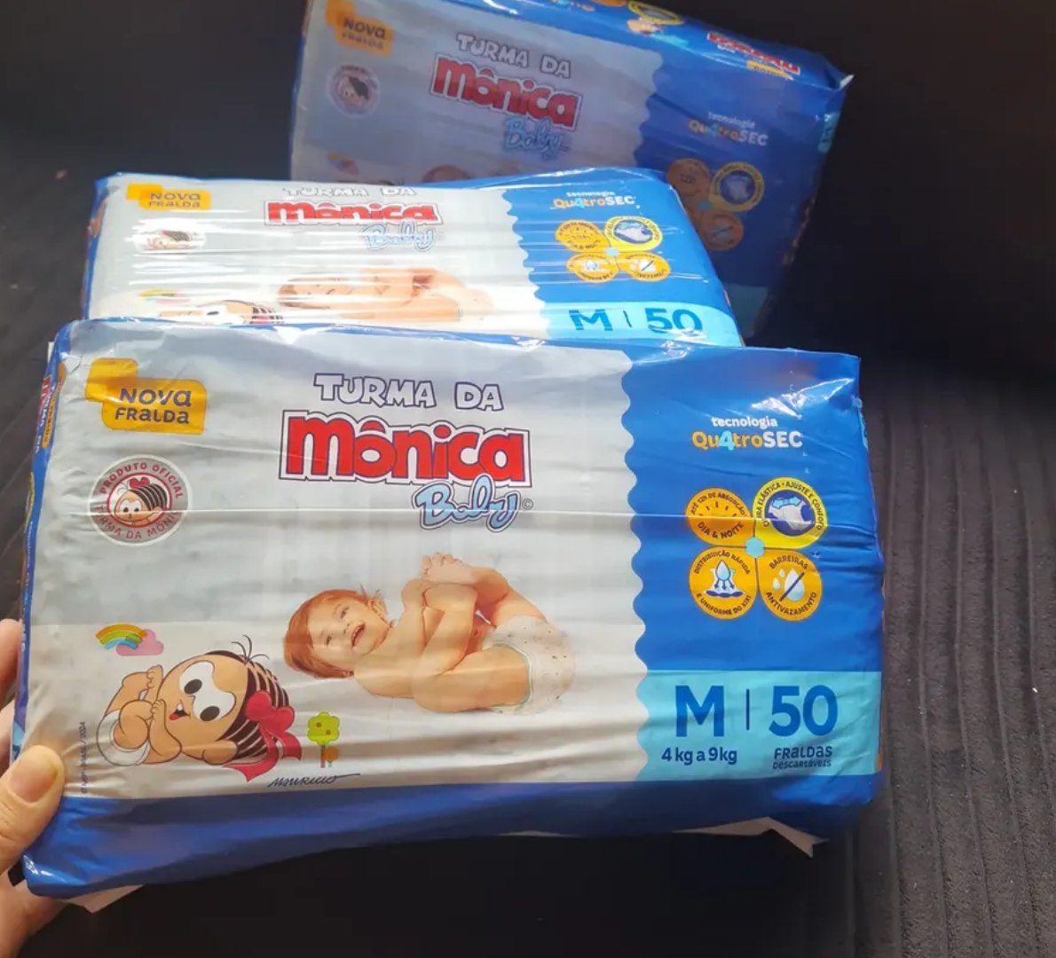 👶 Fralda Descartável Turma da Mônica Baby M 50 Unidades