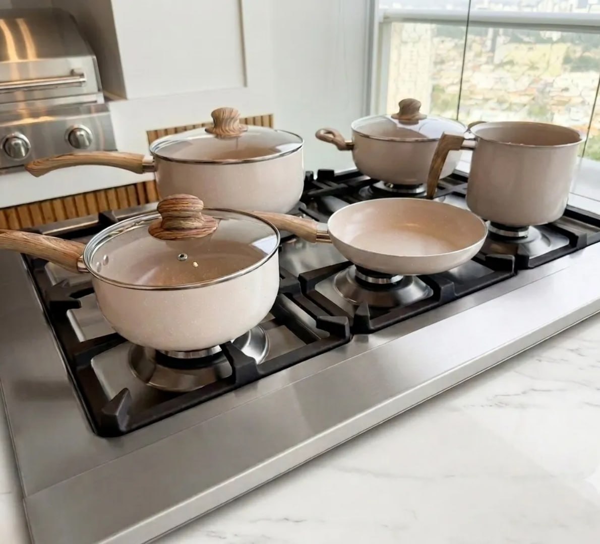 🥘 Jogo De Panelas 5 Peças Cerâmica Antiaderente