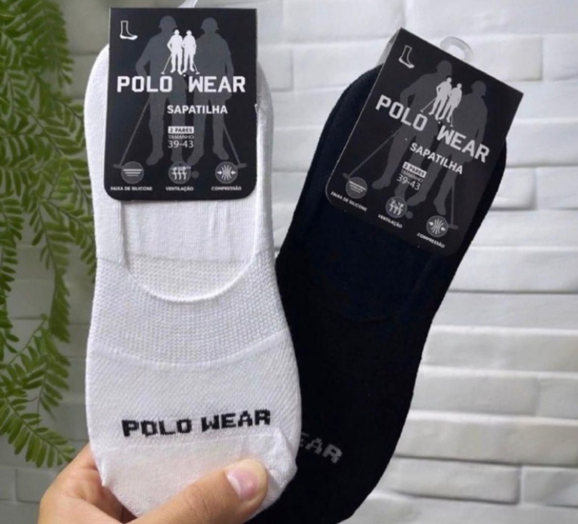 🧦 Kit 3 Pares Meia Sapatilha Polo Wear (2 cores)