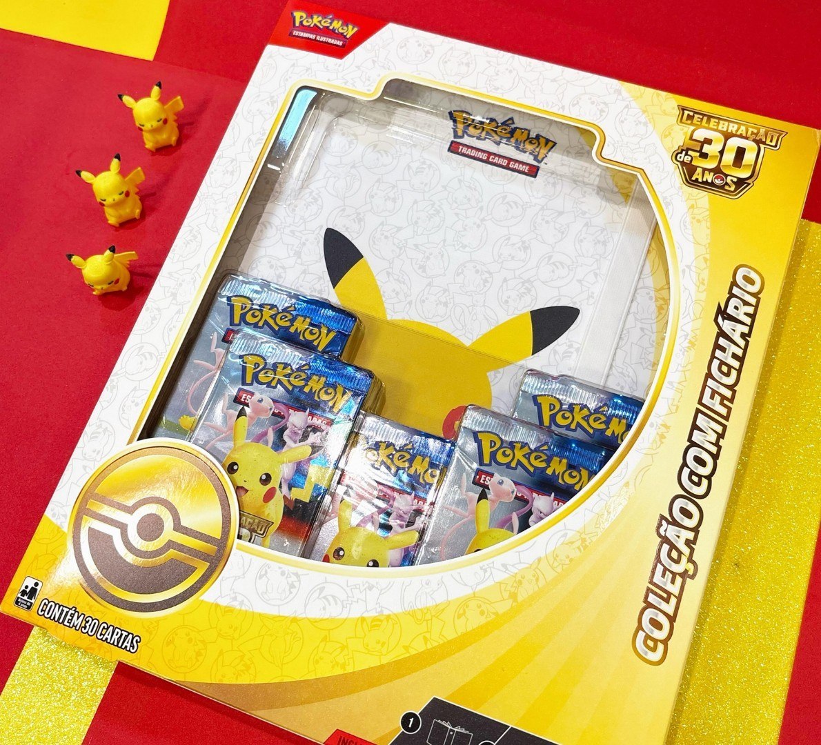 ✅ Pokémon Celebração de 30 anos – Box Coleção com Fichário (Pré-Venda)