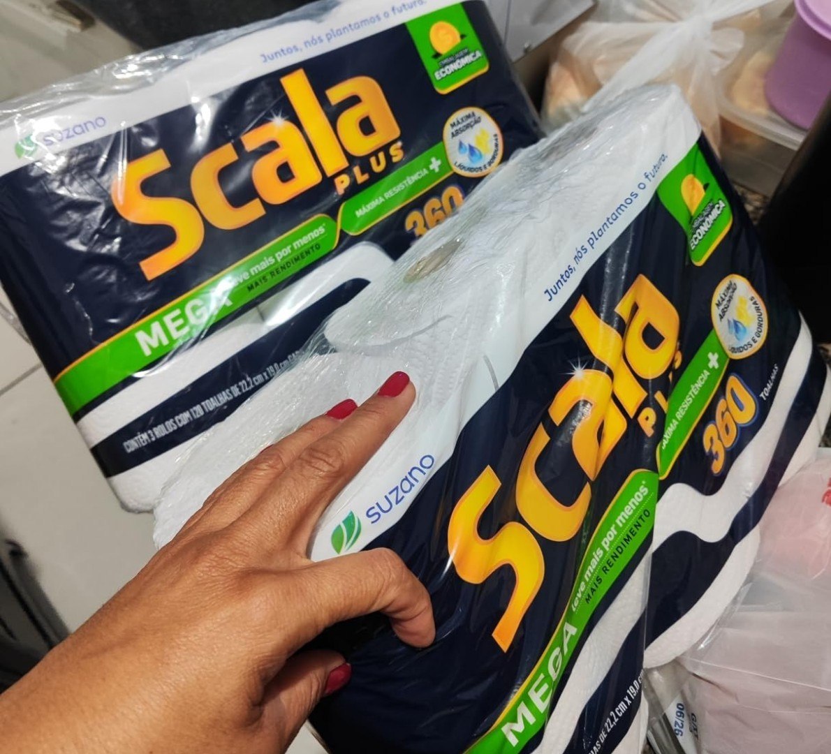 🧻 Scala Plus Papel Toalha Mega 360 Toalhas (3 Rolos de 120 Toalhas cada)
