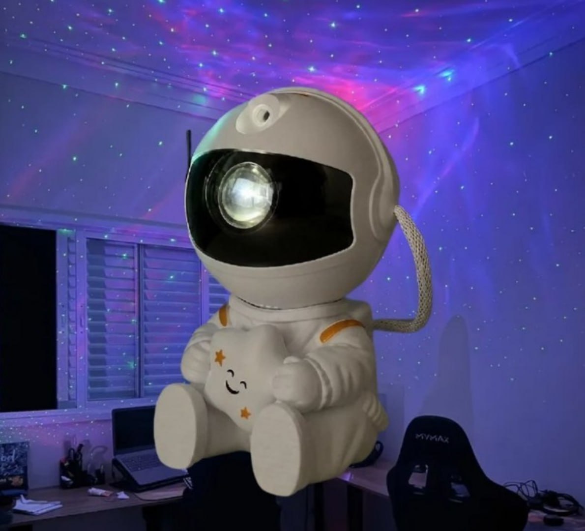 🌕 Mini Astronauta Projetor Estrelas Galáxia