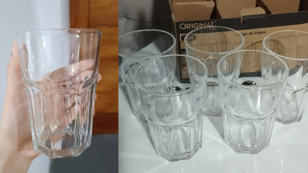 🥛 Conjunto 6 Copos de Vidro Grosso Line Glass de 400ml