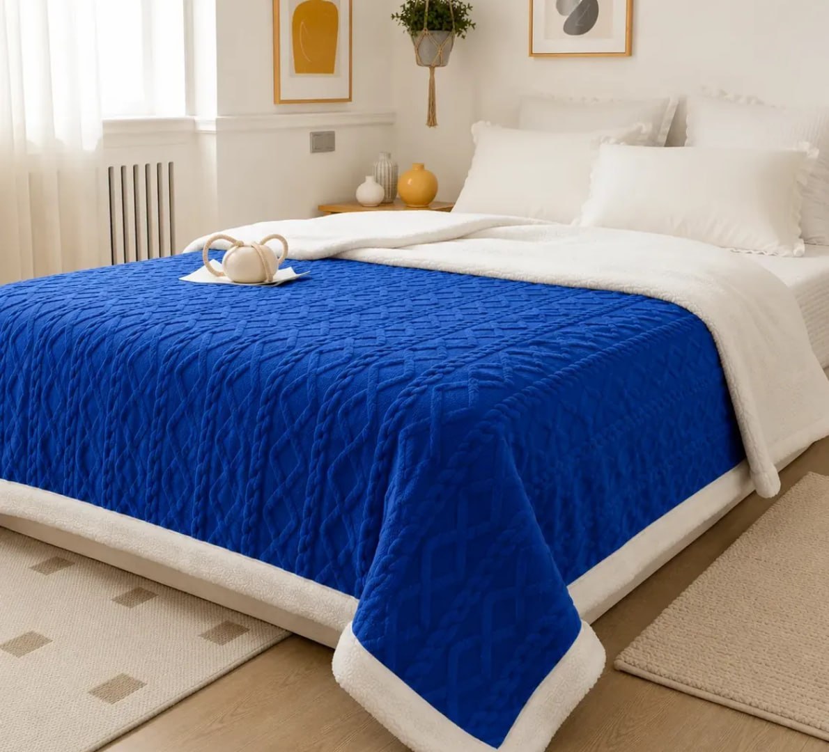🛌 Cobertor Manta De Casal 2,00x1,80 Canelada Sherpa