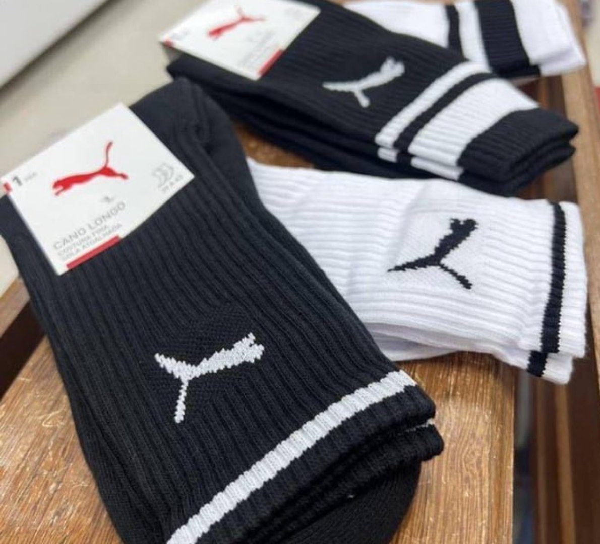 🧦 Kit 3 Pares Meias Puma Cano Alto