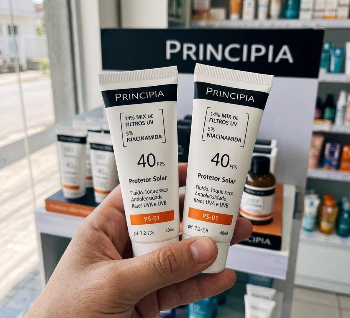 ☀️ Kit C/ 2 Protetor Solar Facial Ps-01 Fps40 Principia